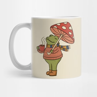 Cozy frog and mushroom Mug